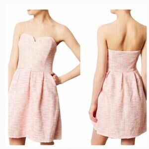Anthropologie Moulinette Soeurs Pink Silver Barbiecore Tweed Dress Size 0